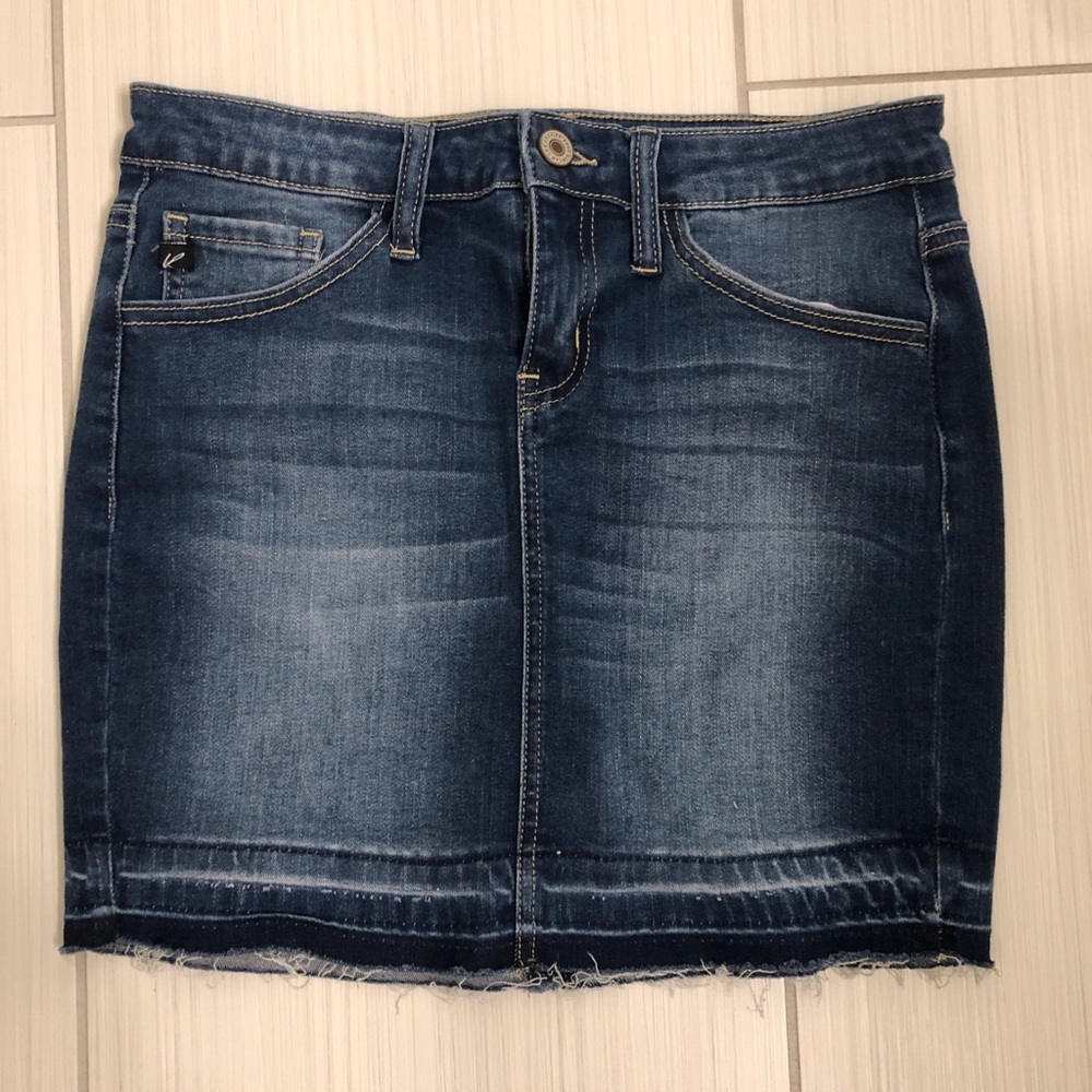 Dark wash jean skirt